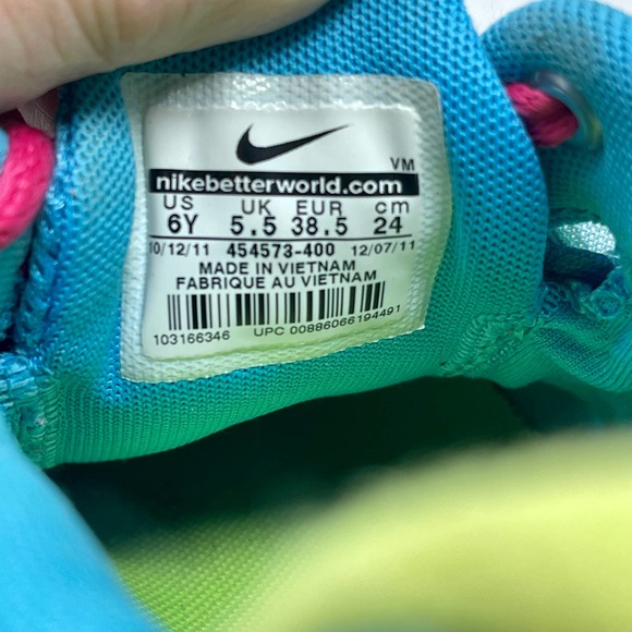 Nike Lunarglide 3 Womens 7 1/2 = Youth 6 Blue Yellow .01:I.5.7 - Picture 12 of 12